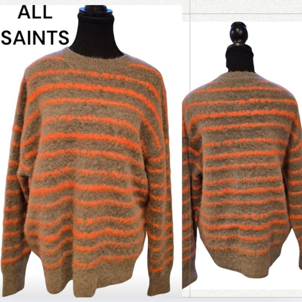 ALL SAINTS NWOT ROSCO STRIPED ALPACA WOOL SWEATER